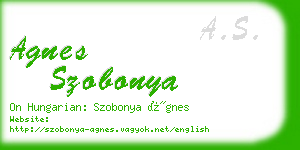 agnes szobonya business card